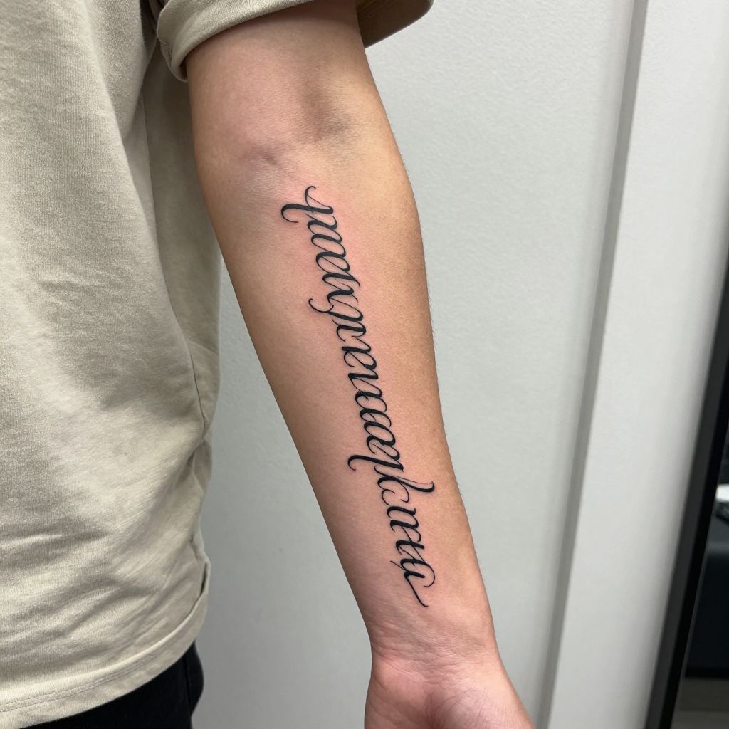 Gaelic Script Word Piece tattoo idea