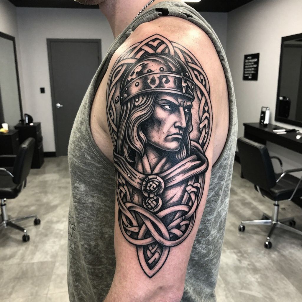 Celtic Warrior Profile tattoo idea