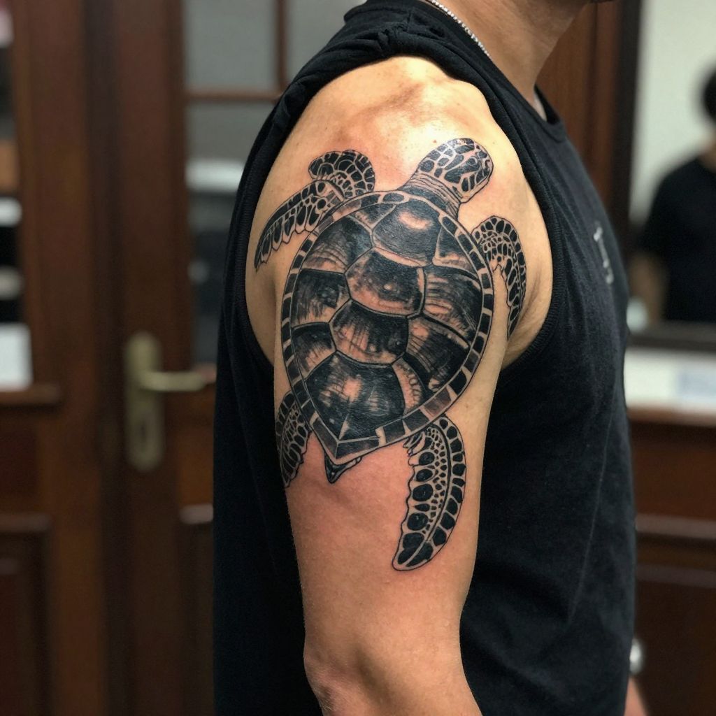 Polynesian Inspired Sea Turtle tattoo idea