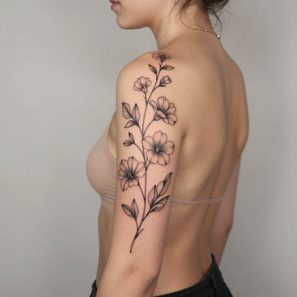 Floral Spine Vine self love tattoo idea