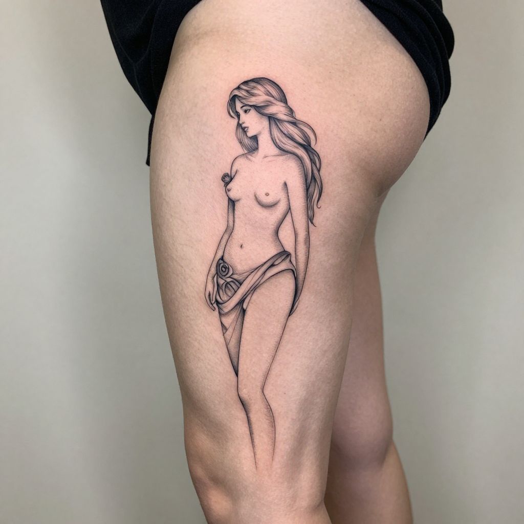 Aphrodite Inspired Silhouette self love tattoo idea