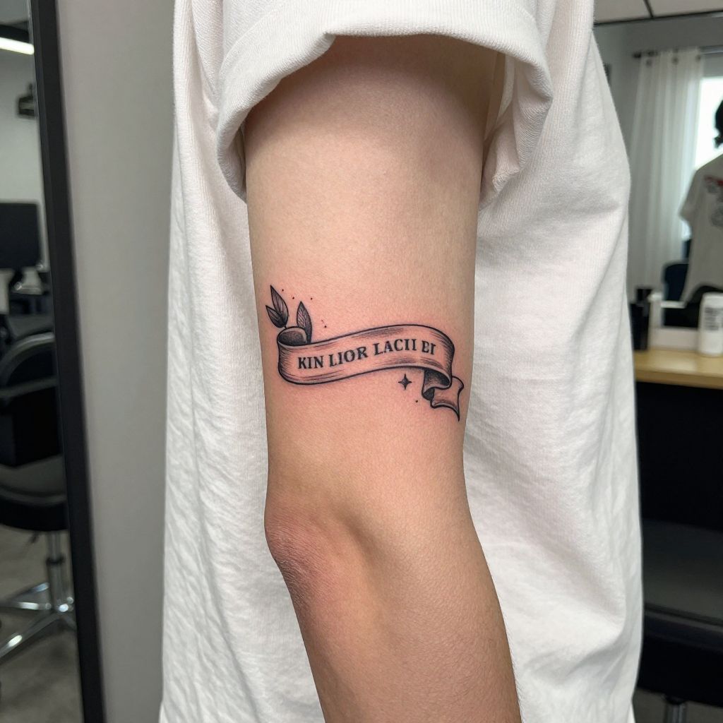 Affirmation In A Banner self love tattoo idea
