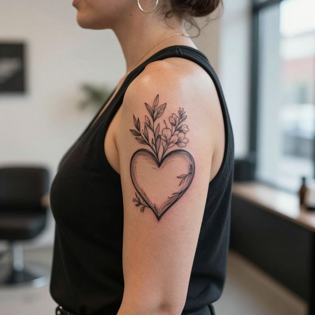 Blooming Heart self love tattoo idea