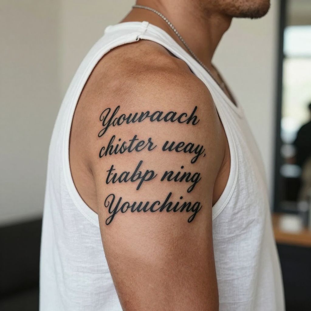 Bold Script Quote Tattoo