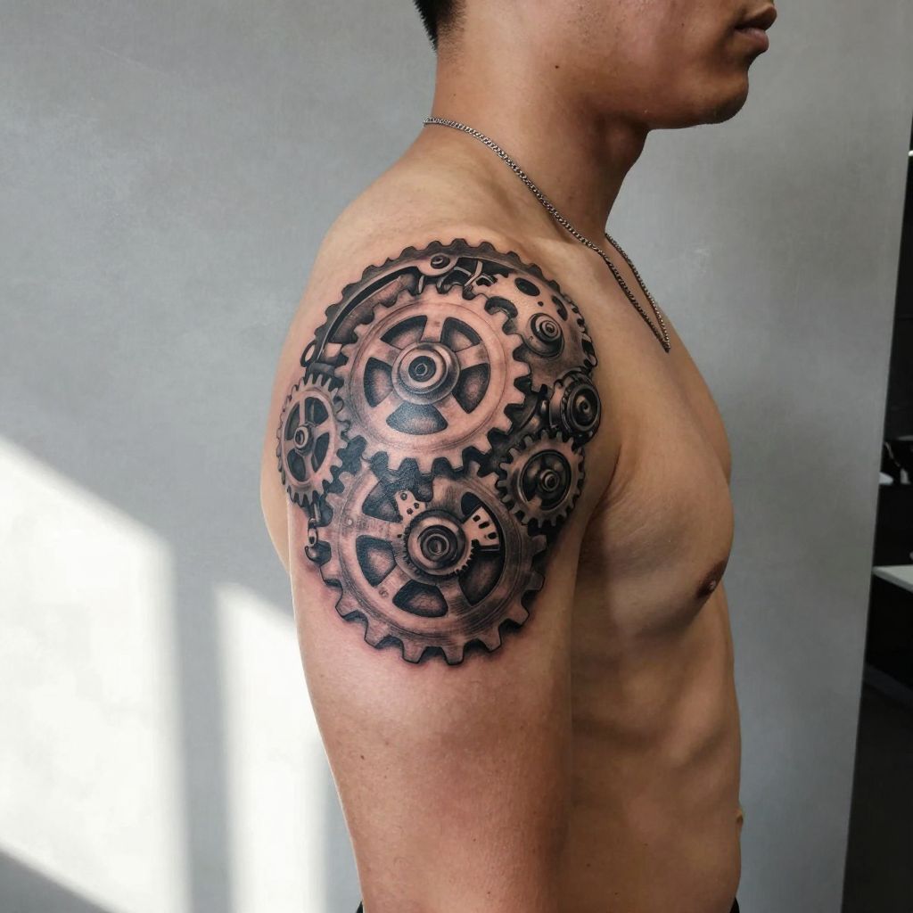 Mechanical Gearwork Tattoo