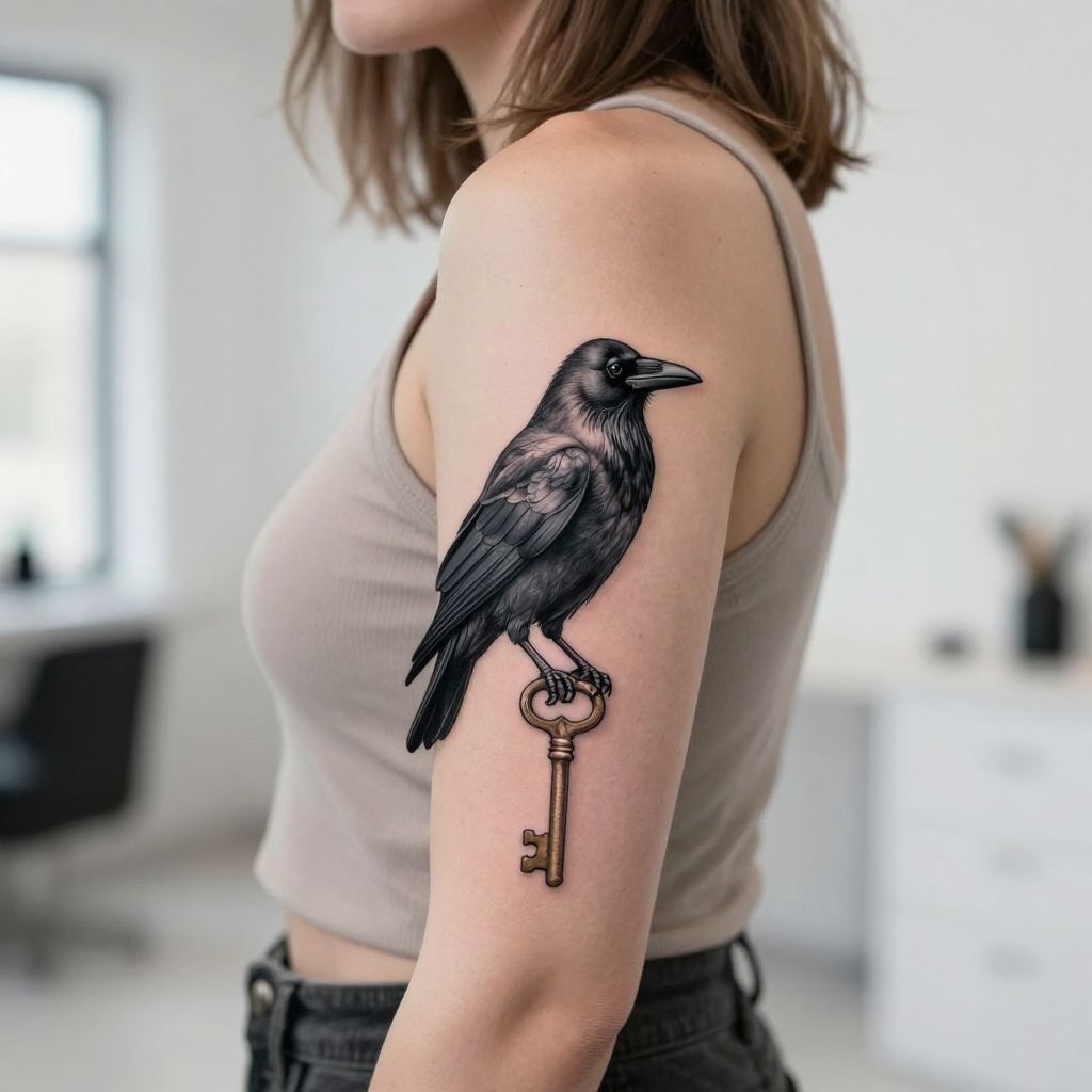 Skyrim tattoo ideas Thieves Guild Raven and Key
