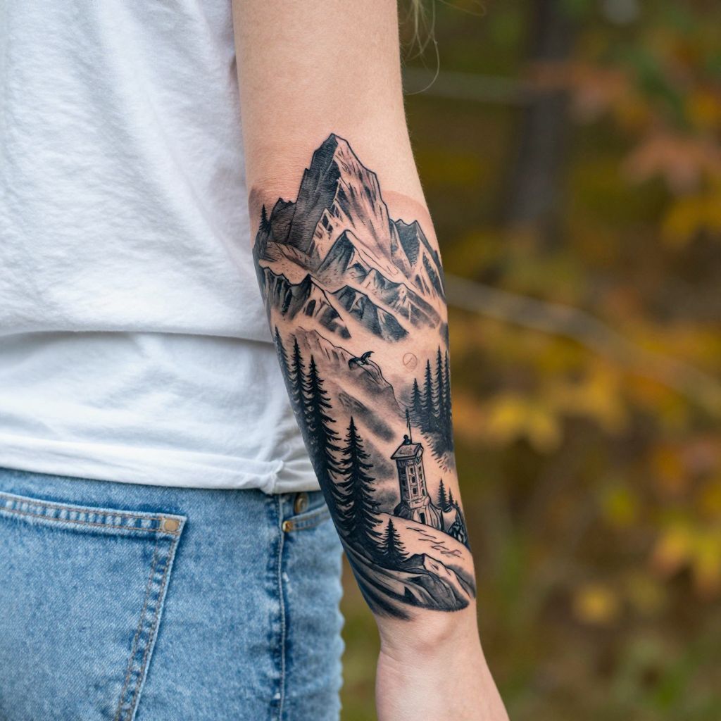 Skyrim tattoo ideas Skyrim Mountain Landscape