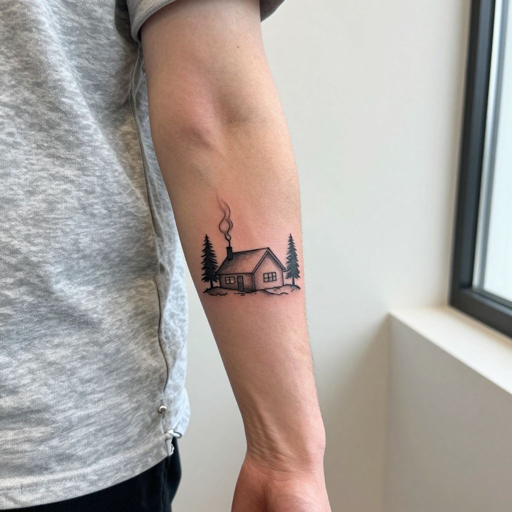 Skyrim tattoo ideas Hearthfire House Silhouette