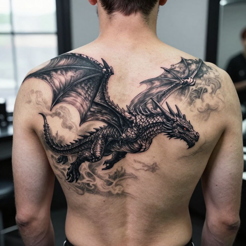 Skyrim tattoo ideas Alduin in Flight