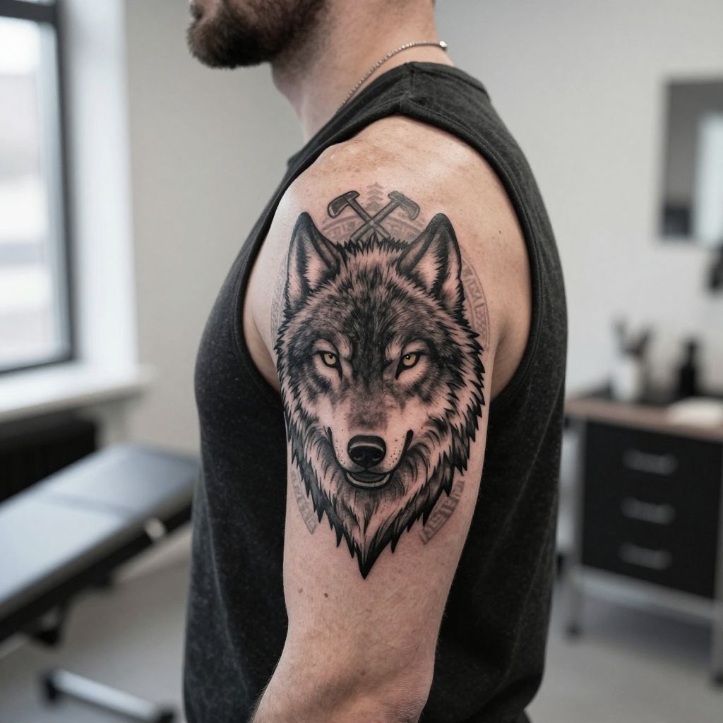Skyrim tattoo ideas The Companions Wolf Head