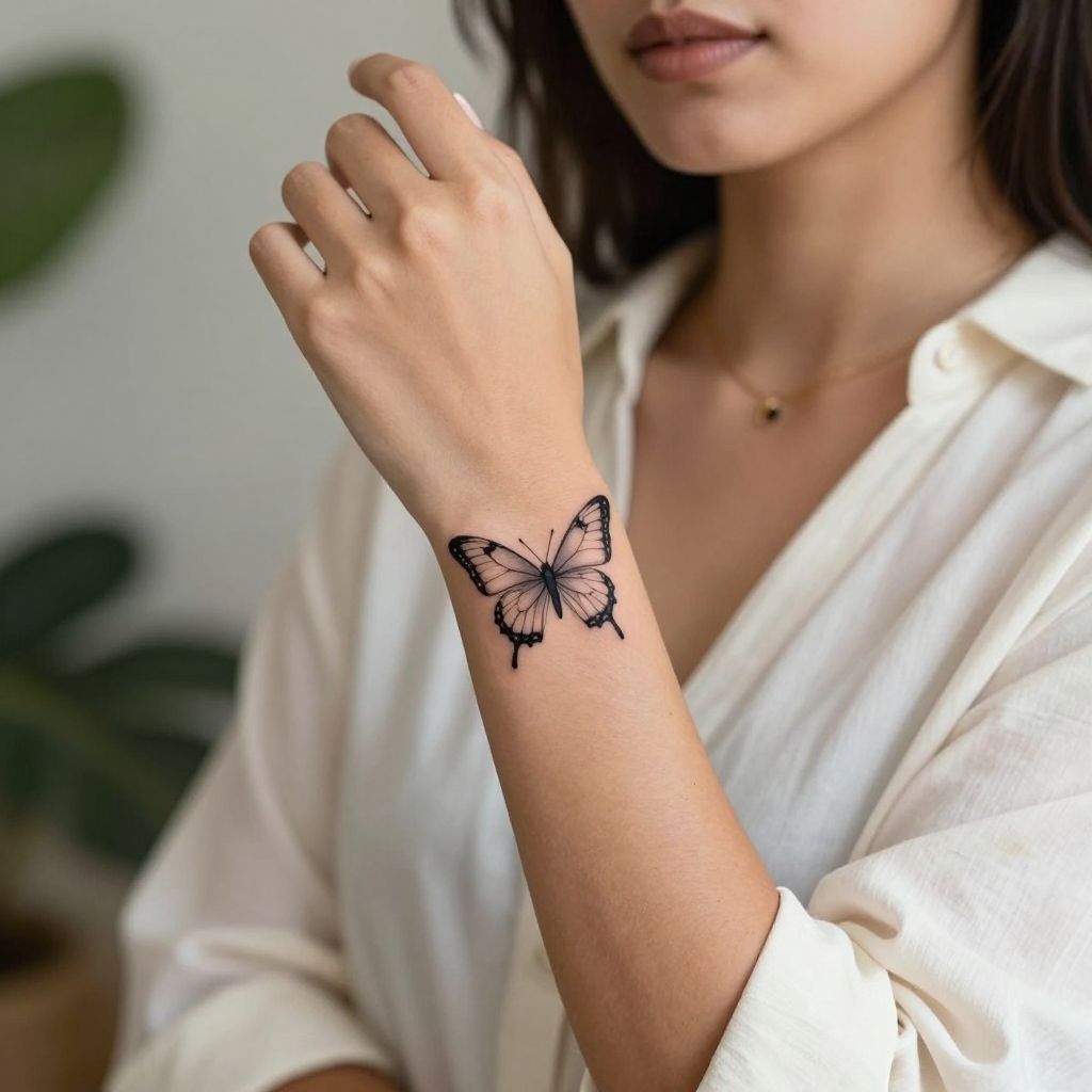 Small butterfly tattoo idea 1
