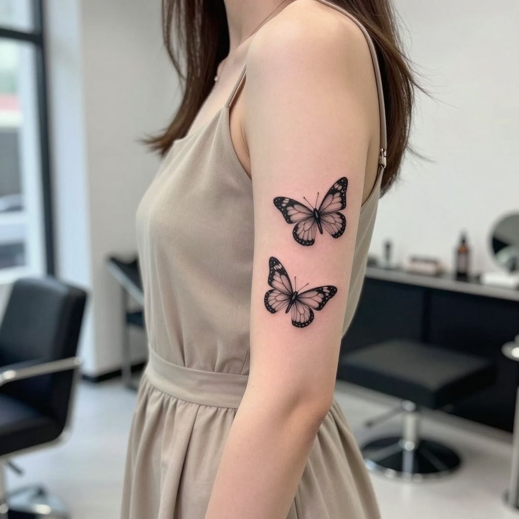 Small butterfly tattoo idea 10