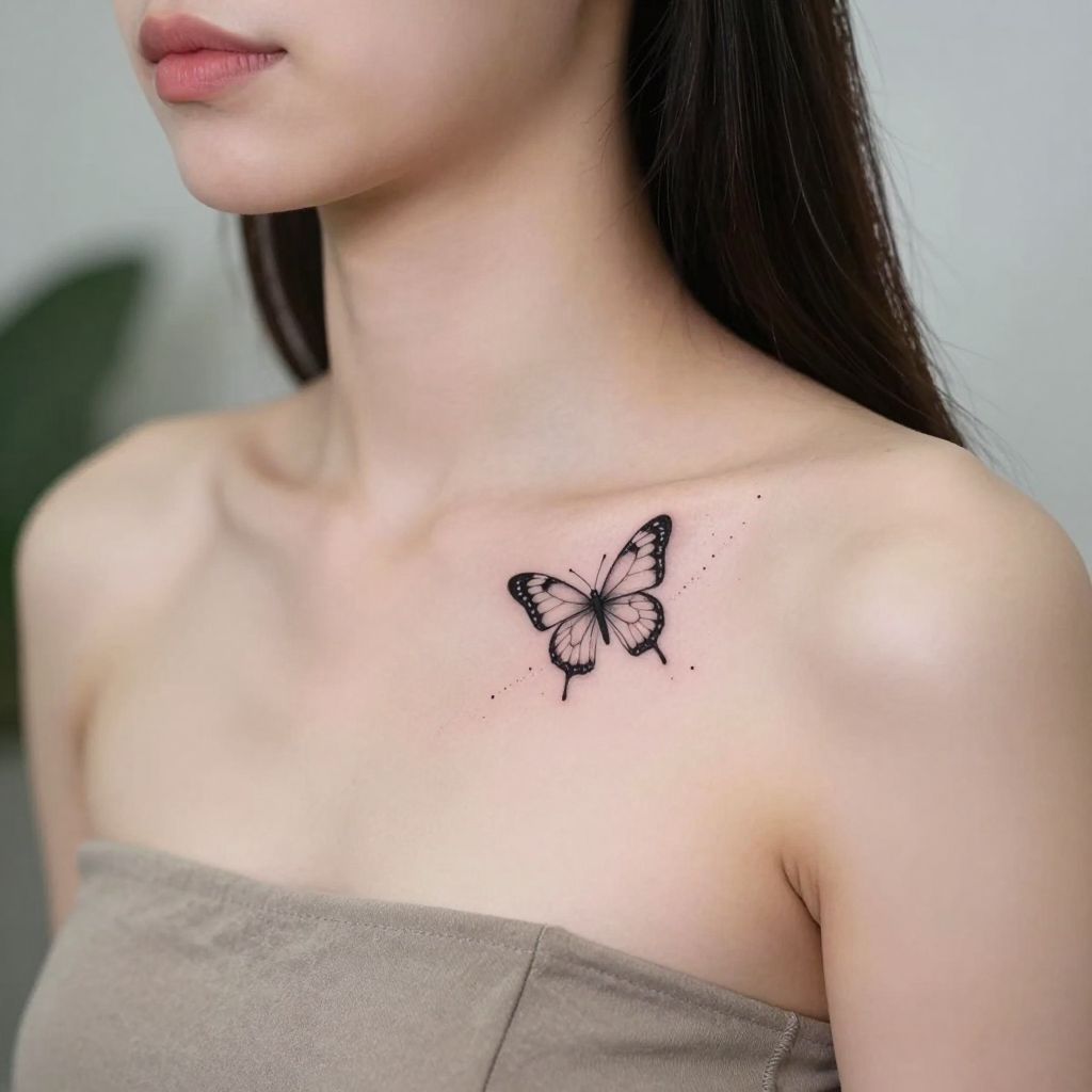 Small butterfly tattoo idea 13