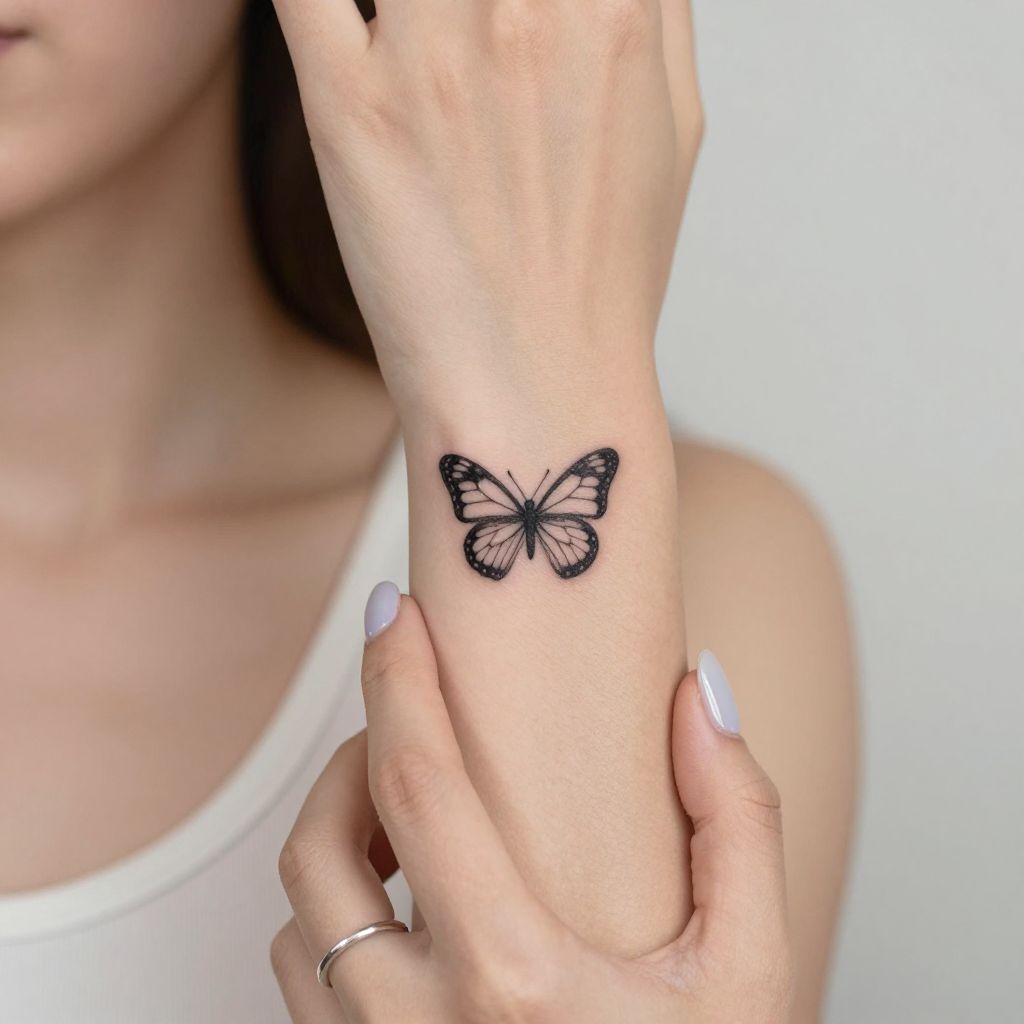 Small butterfly tattoo idea 14