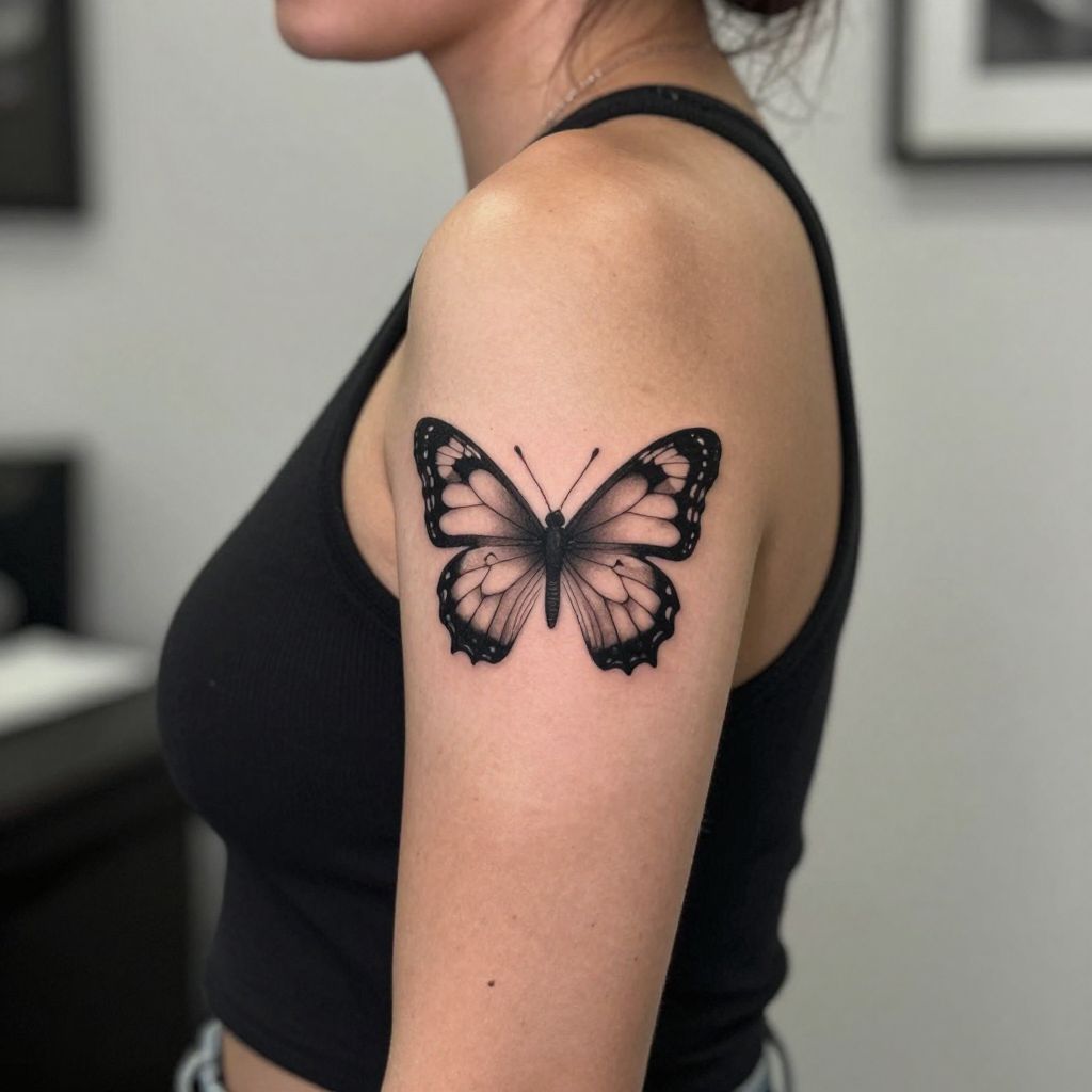 Small butterfly tattoo idea 15