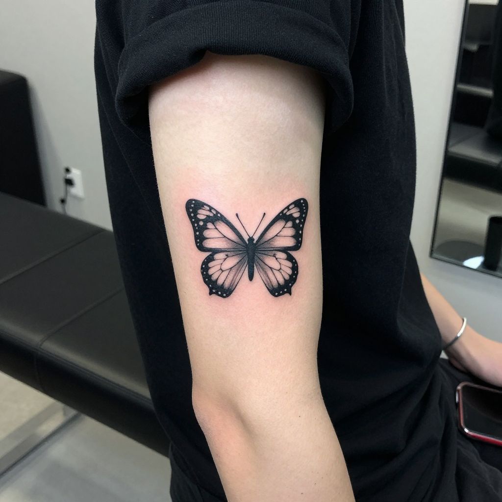 Small butterfly tattoo idea 3