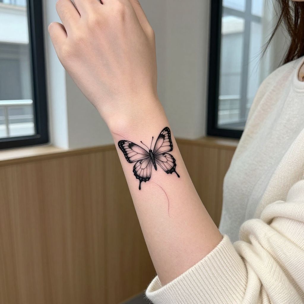 Small butterfly tattoo idea 5