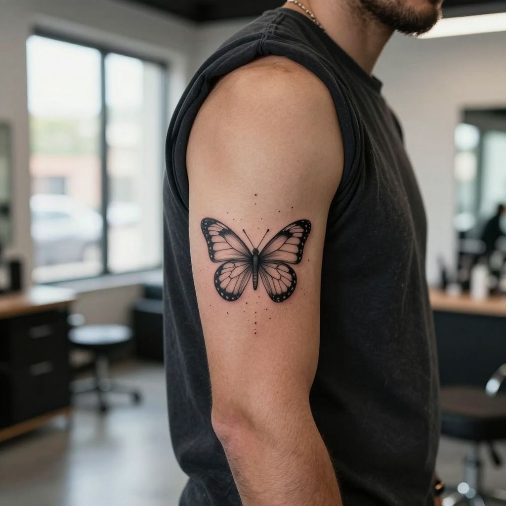 Small butterfly tattoo idea 6