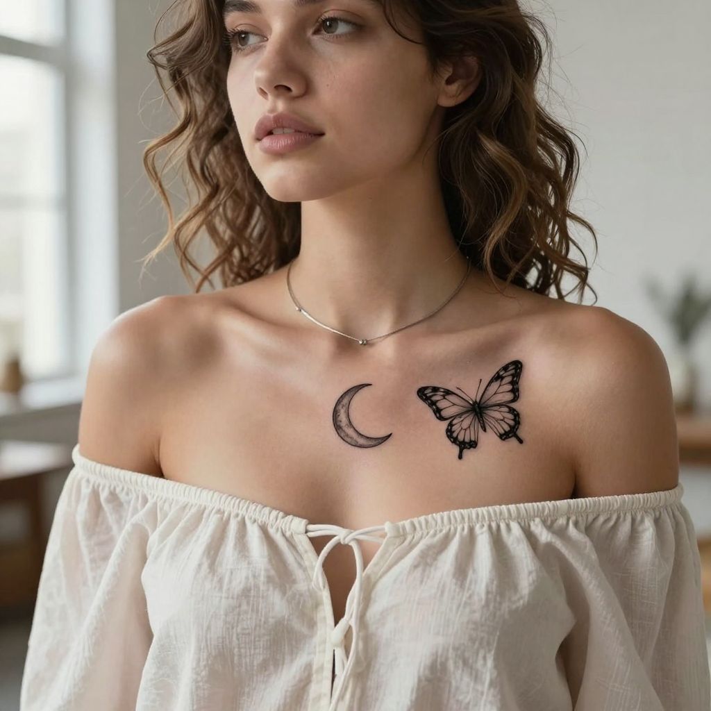 Small butterfly tattoo idea 9