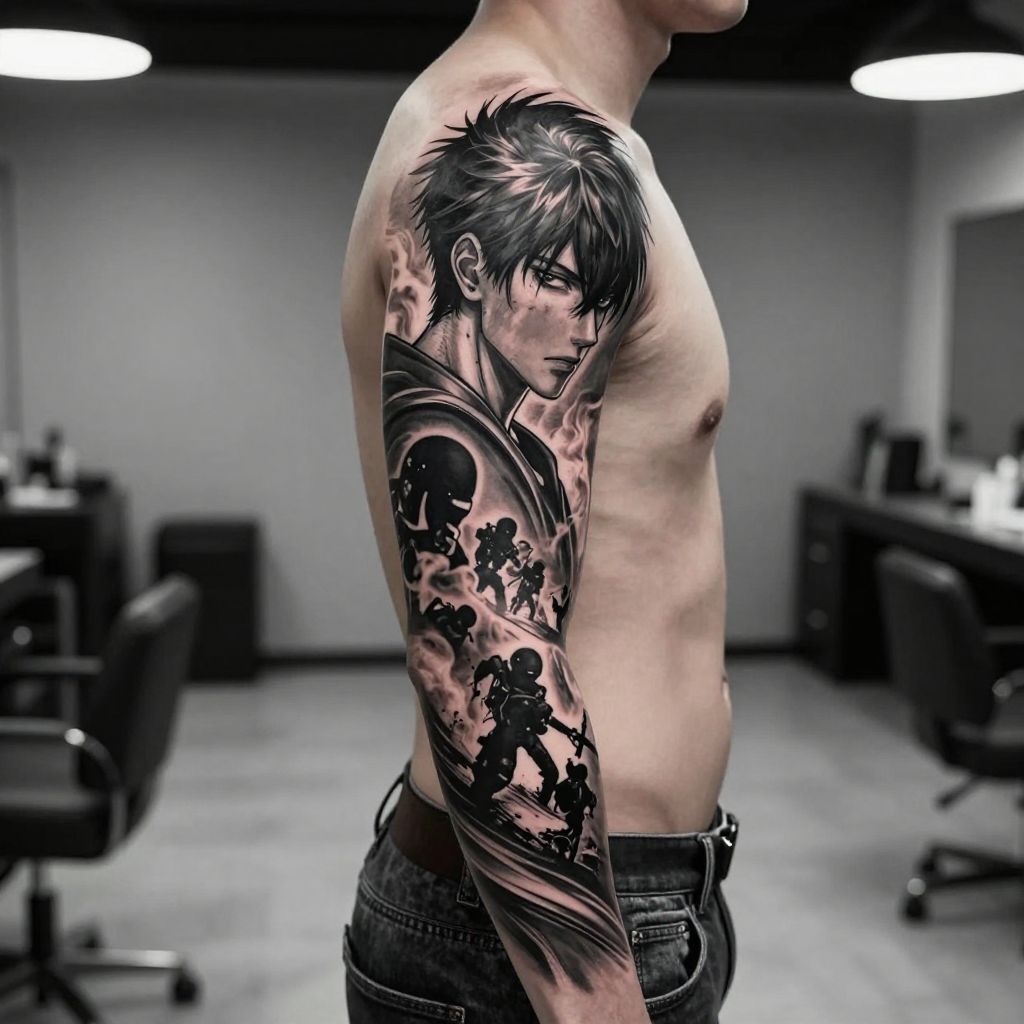 Solo leveling tattoo ideas - Double Exposure Jinwoo Portrait