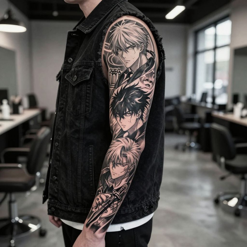 Solo leveling tattoo ideas - Solo Leveling Full Sleeve Collage