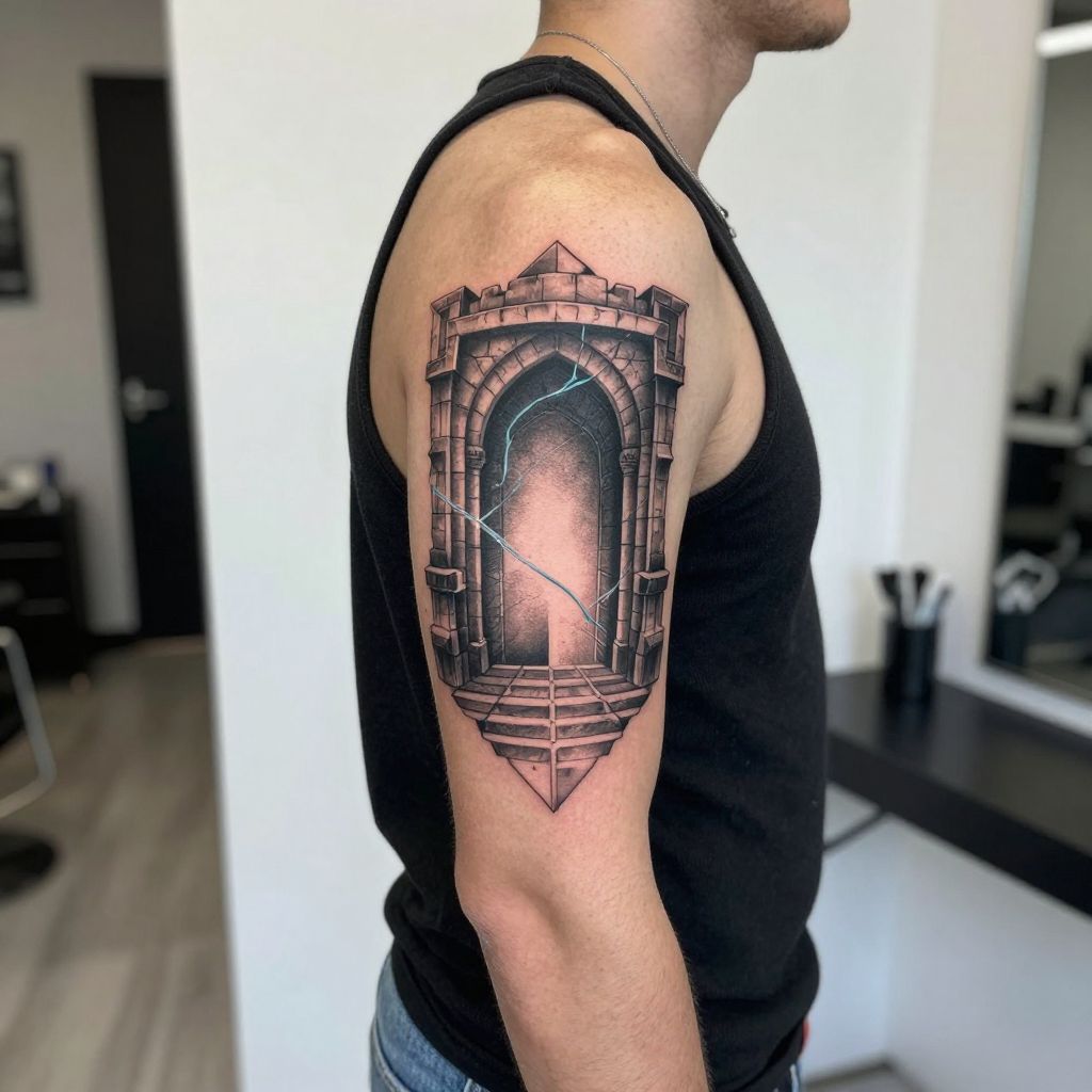 Solo leveling tattoo ideas - The Dungeon Gate Emblem