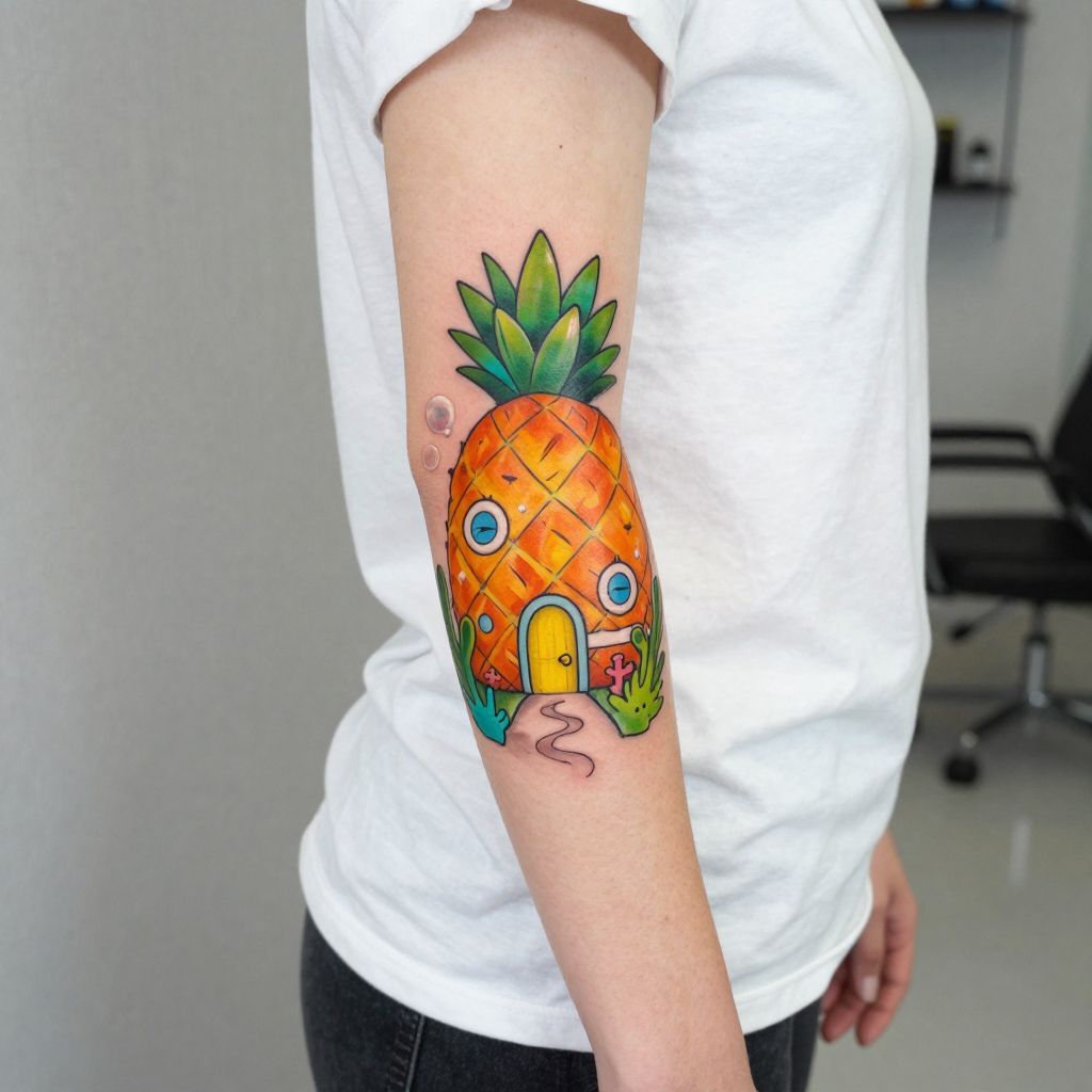 Spongebob Squarepants House Tattoo