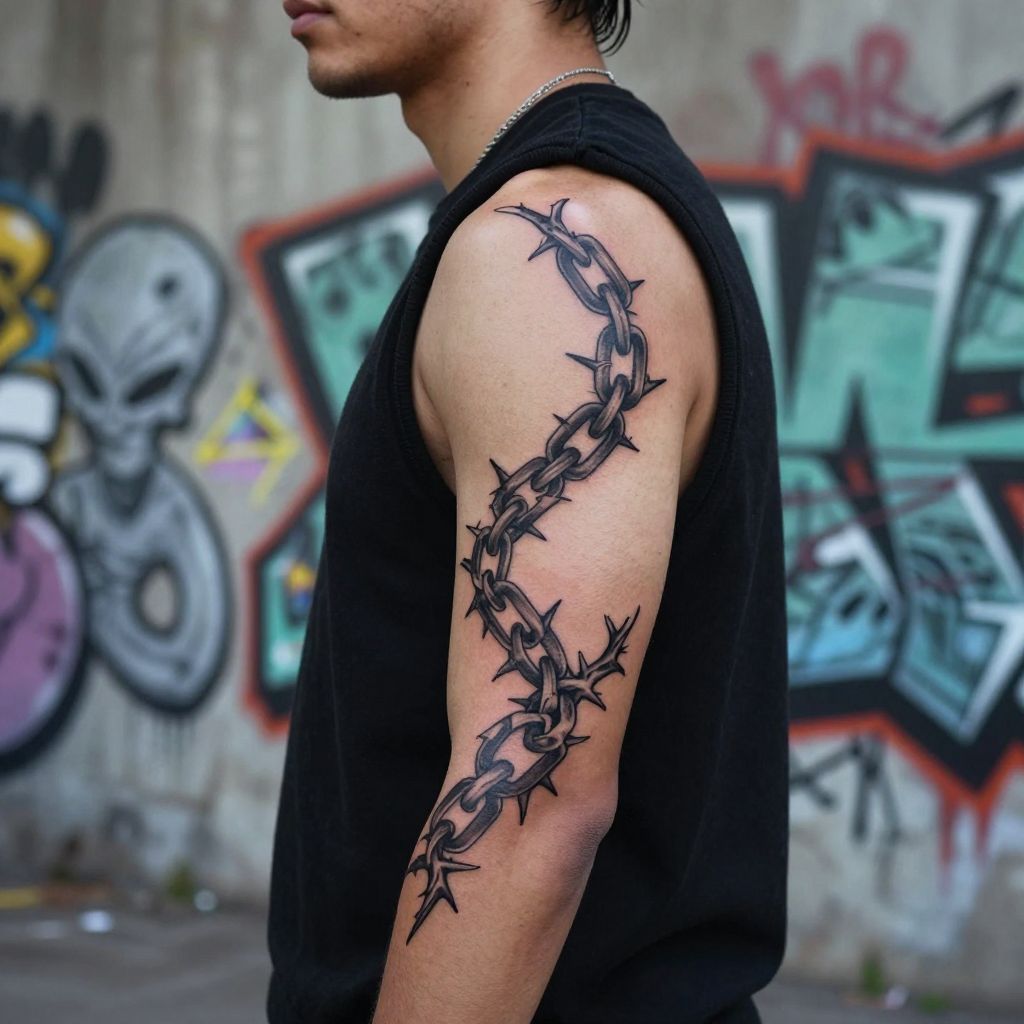 suicideboys tattoo ideas - Chain And Thorn Wrap