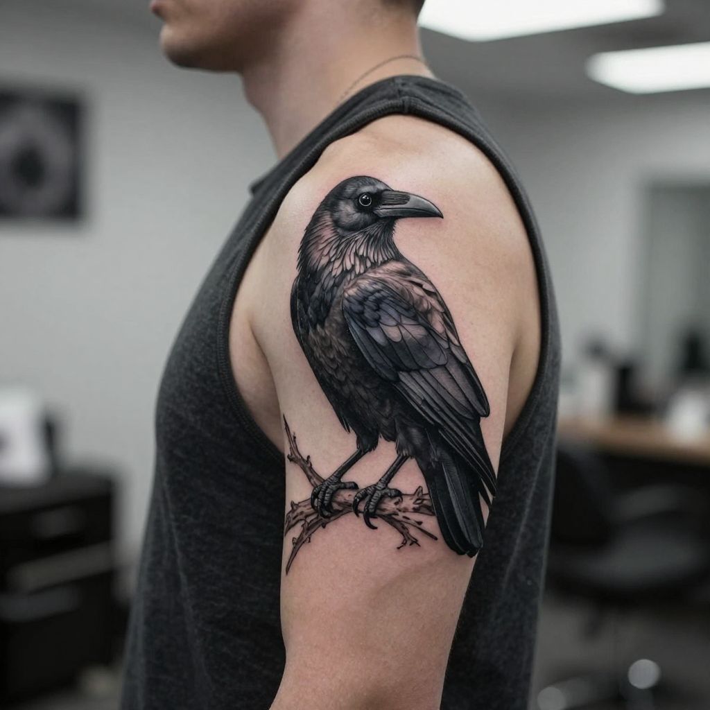 suicideboys tattoo ideas - Raven On A Branch
