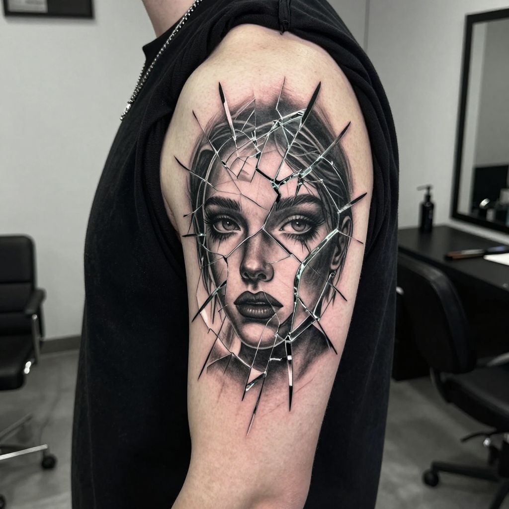 suicideboys tattoo ideas - Broken Mirror Face