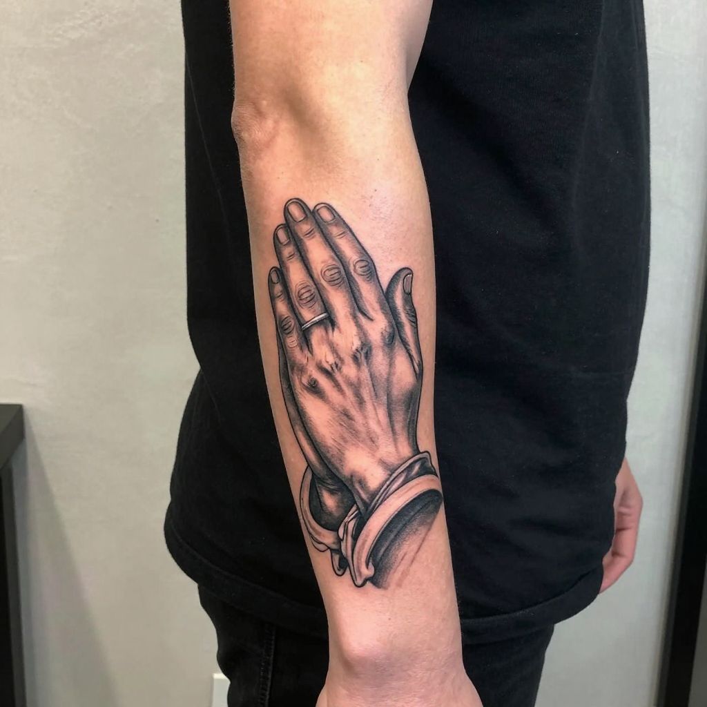 suicideboys tattoo ideas - Crossed Hands Prayer Symbol