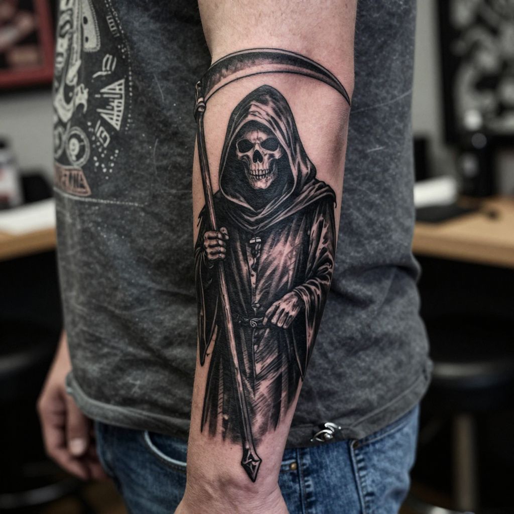 suicideboys tattoo ideas - Reaper With Hooded Face