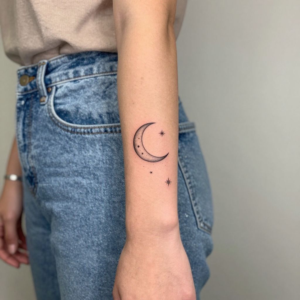 Crescent Moon With Stars