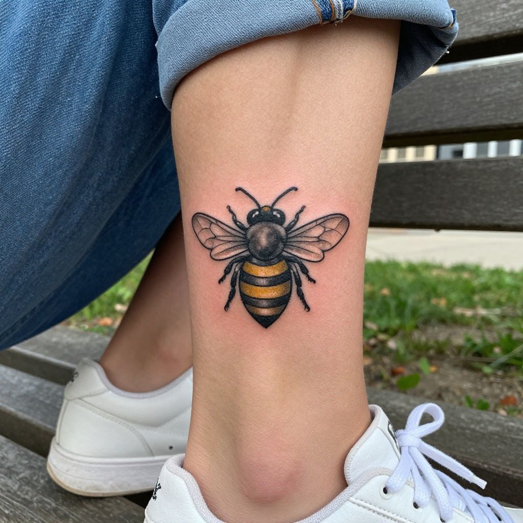 Dainty Bee Tattoo