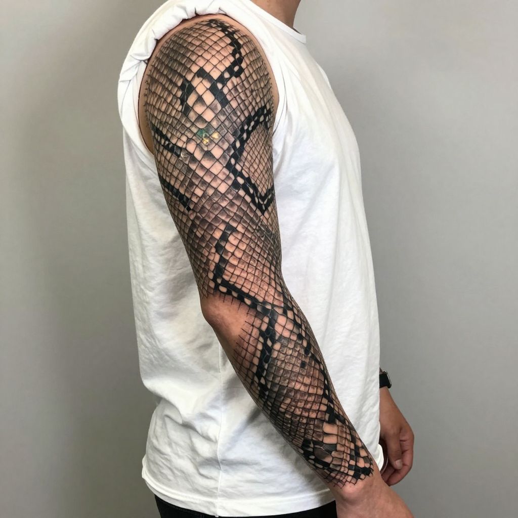tattoo sleeve filler ideas snakeskin texture