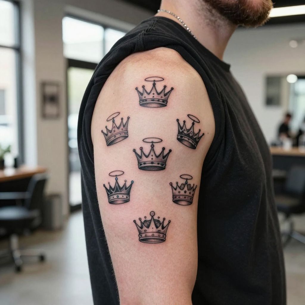 tattoo sleeve filler ideas tiny crowns and halos