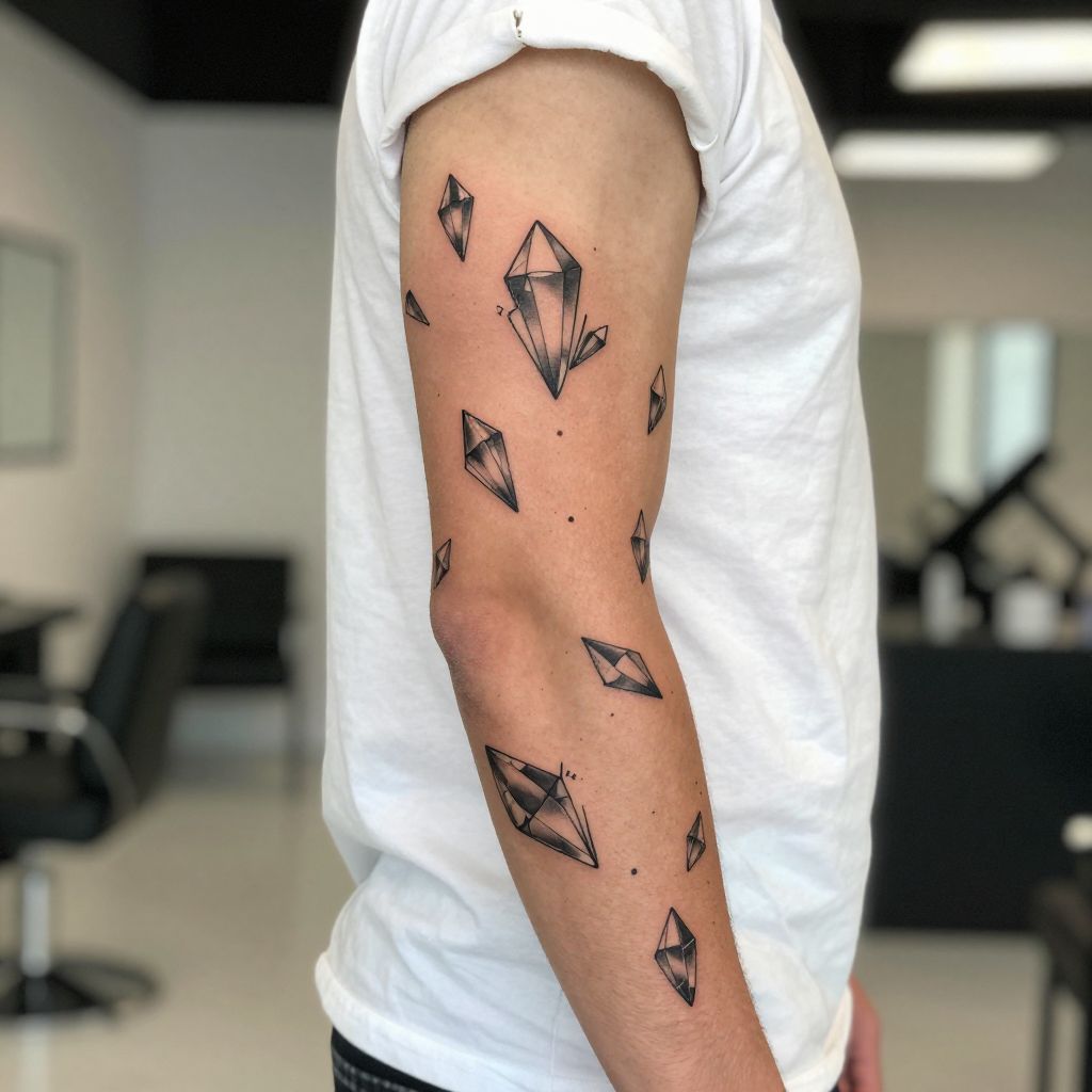 tattoo sleeve filler ideas geometric shards