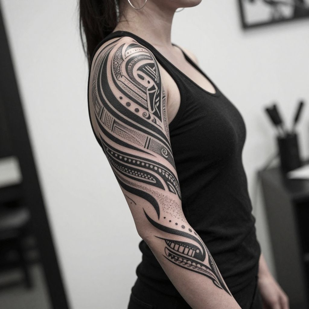 Blackwork and Dotwork Sleeve