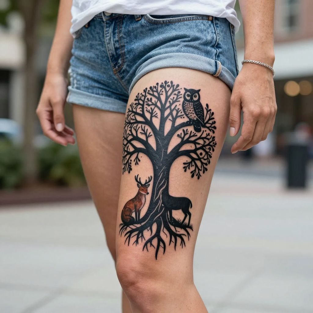 Tree of Life With Animal Silhouettes