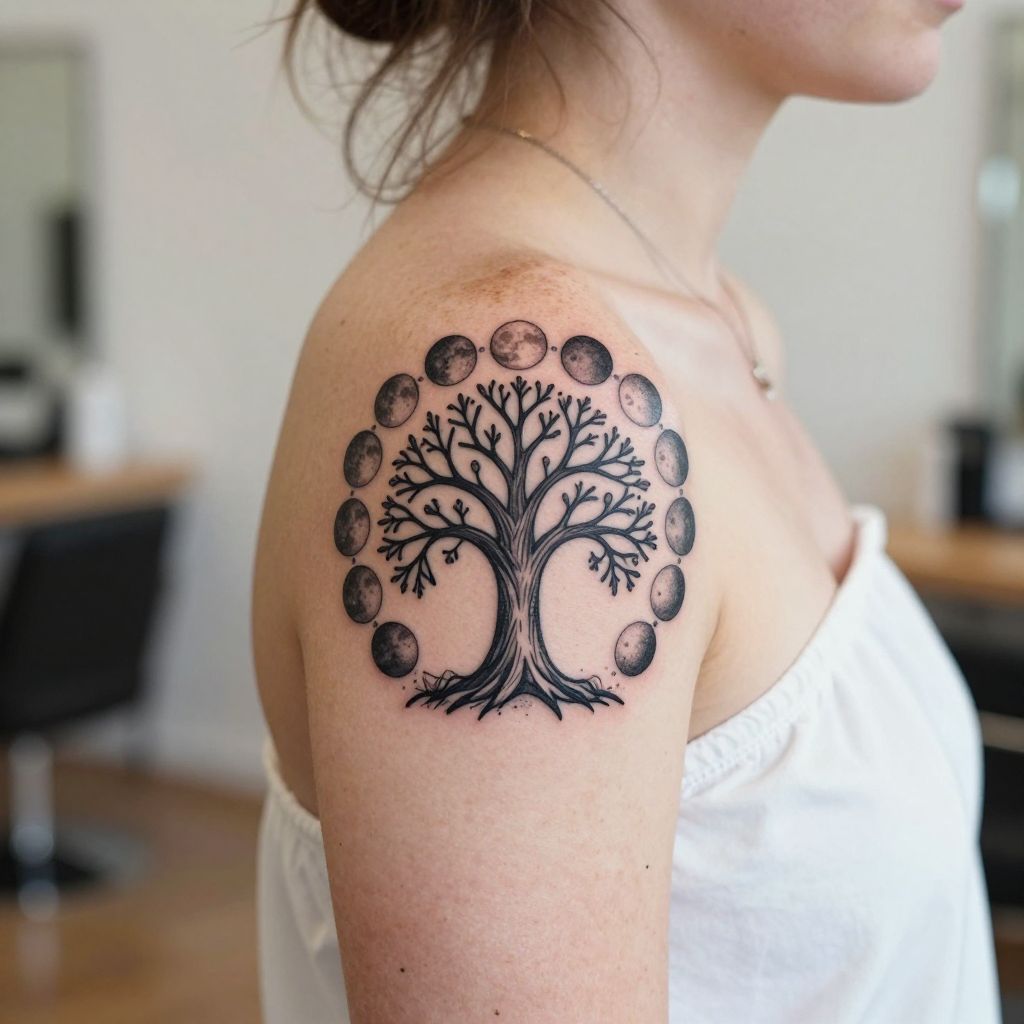 Tree of Life With Moon Phases