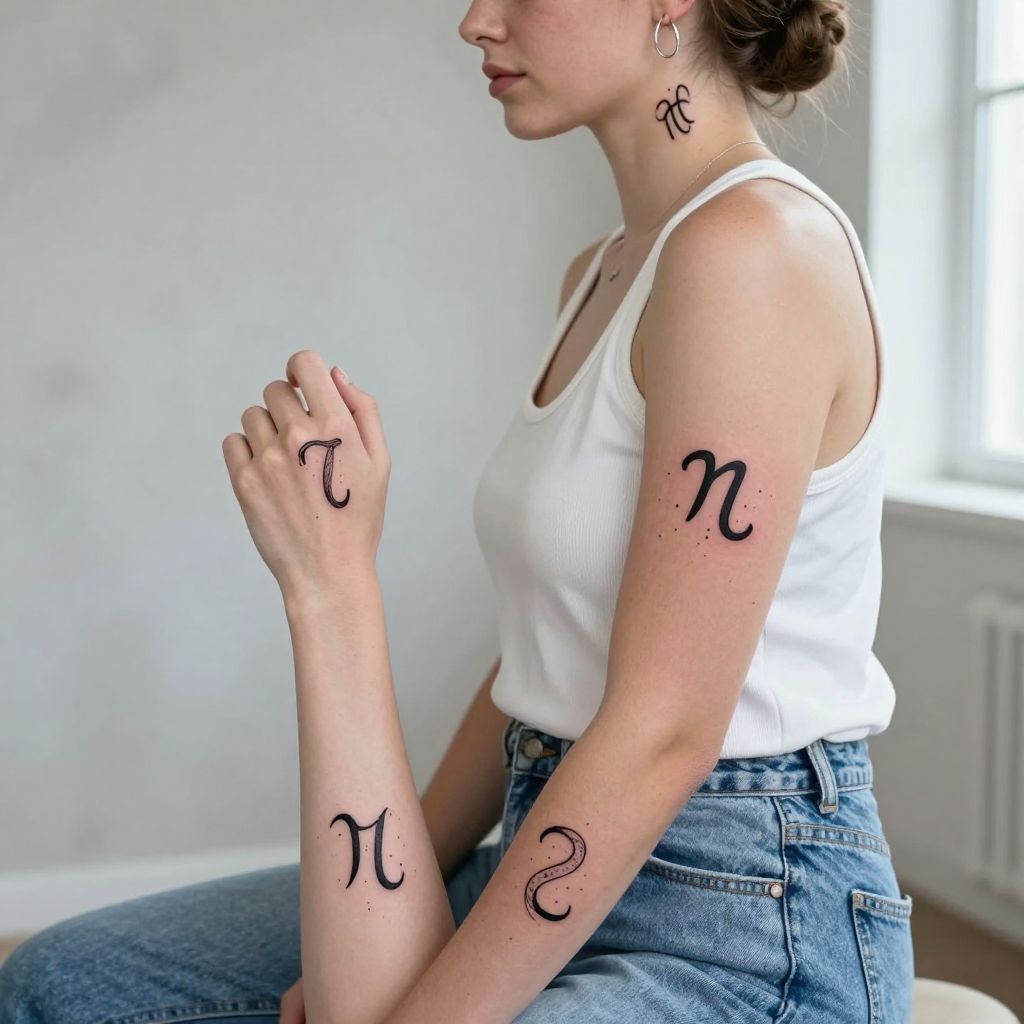 Trio of Zodiac Signs Tattoo