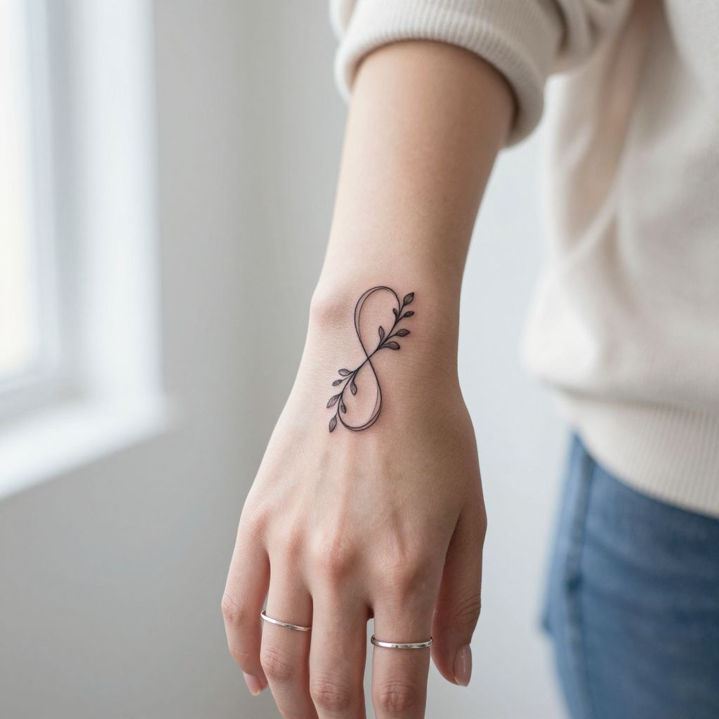 Vine Infinity Symbol on the Side of the Finger