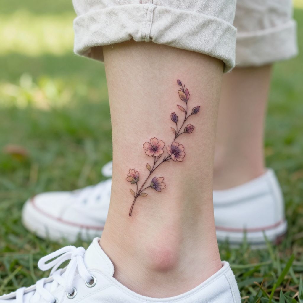 Small Vine with Flowers on the Ankle