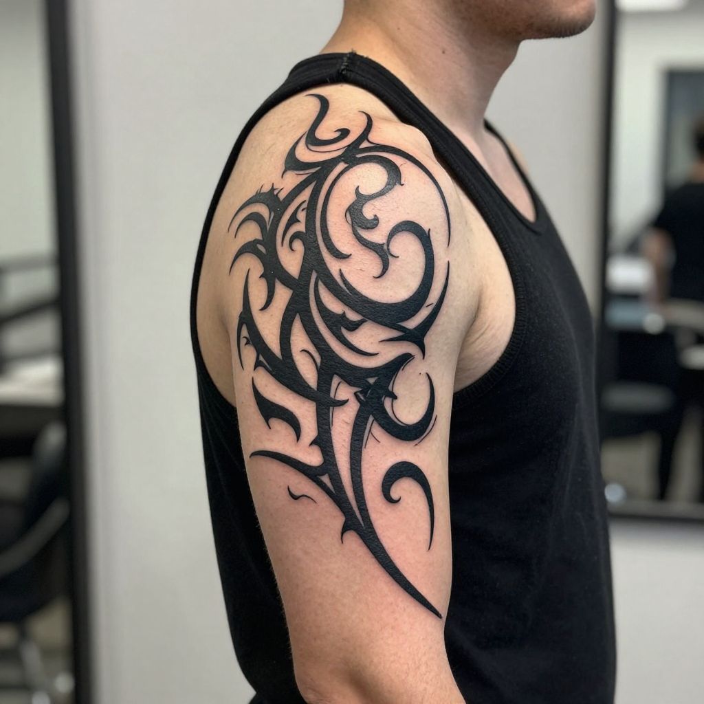 Tribal-Inspired Vine on the Shoulder Blade