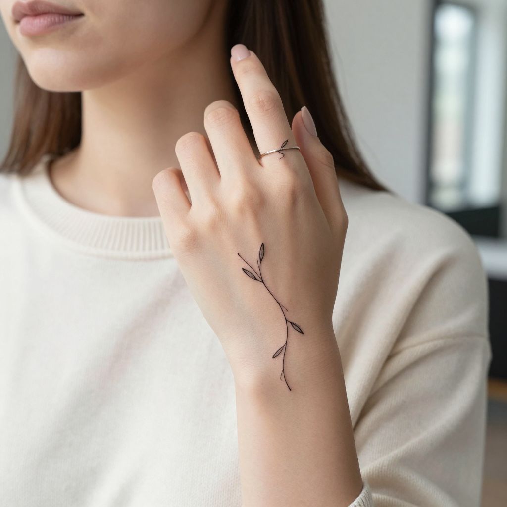 Minimalist Vine Looping Around the Finger