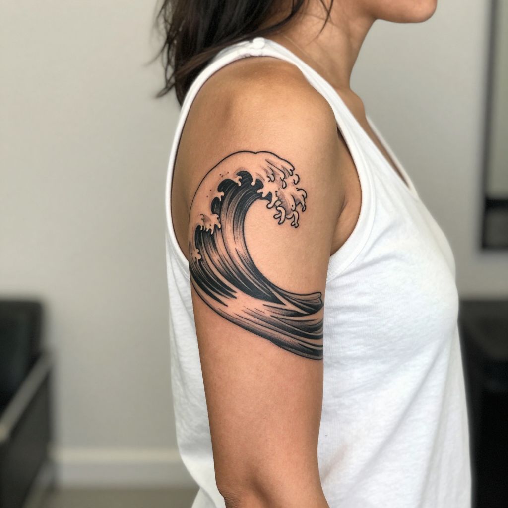 Ocean Wave Wrap water tattoo idea