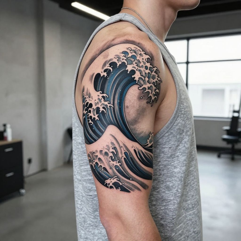 Tsunami Crest Tattoo water tattoo idea