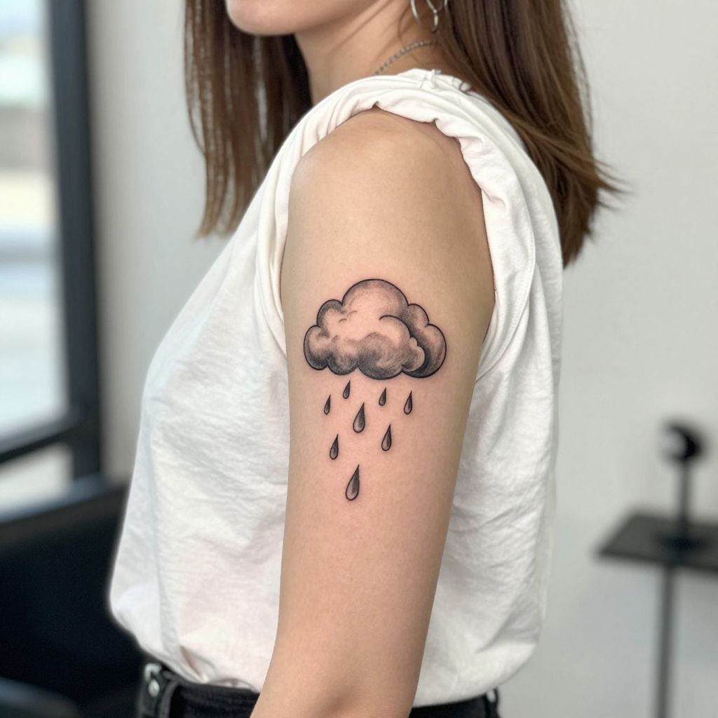 Raindrop Storm Cloud water tattoo idea