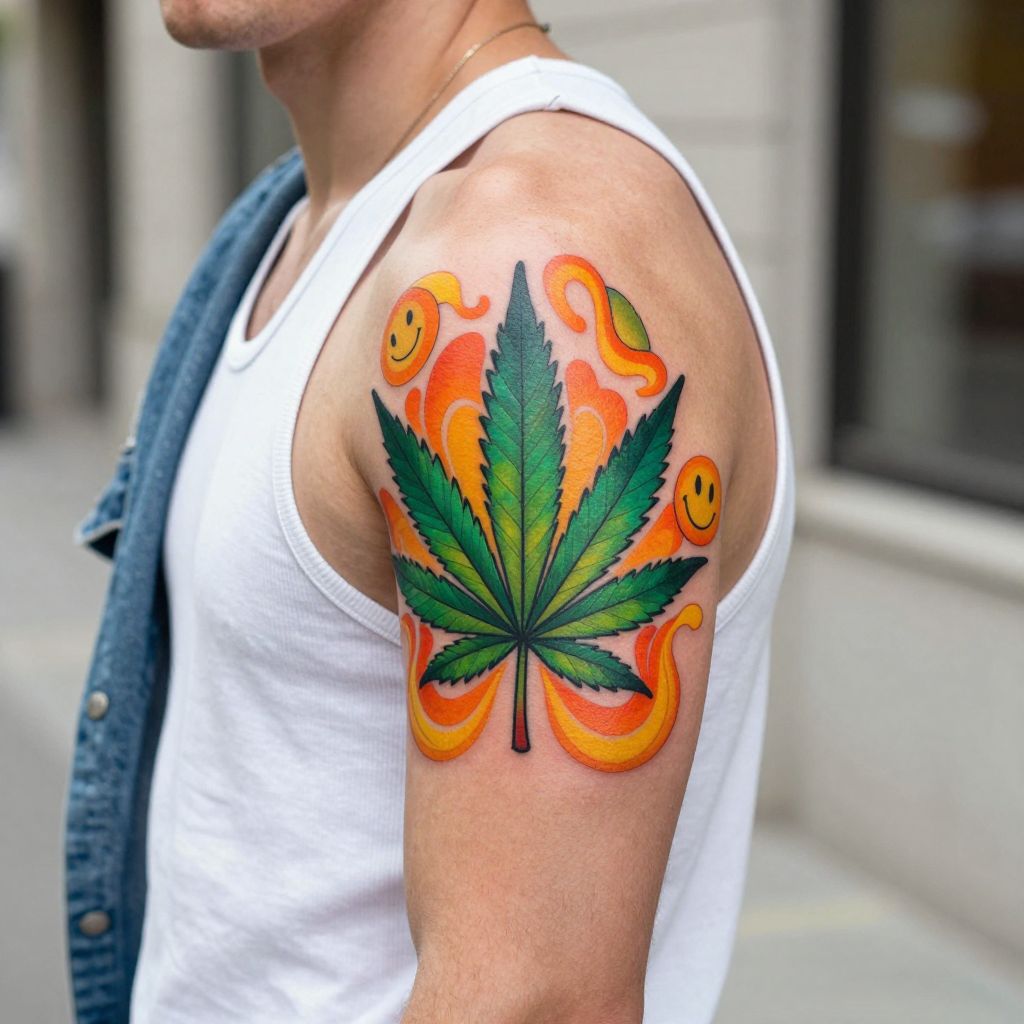 Retro 70s Style Leaf