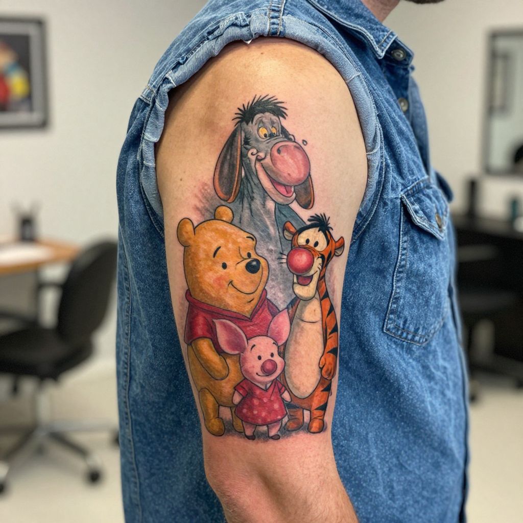 Winnie the Pooh tattoo ideas - Pooh With Hundred Acre Friends